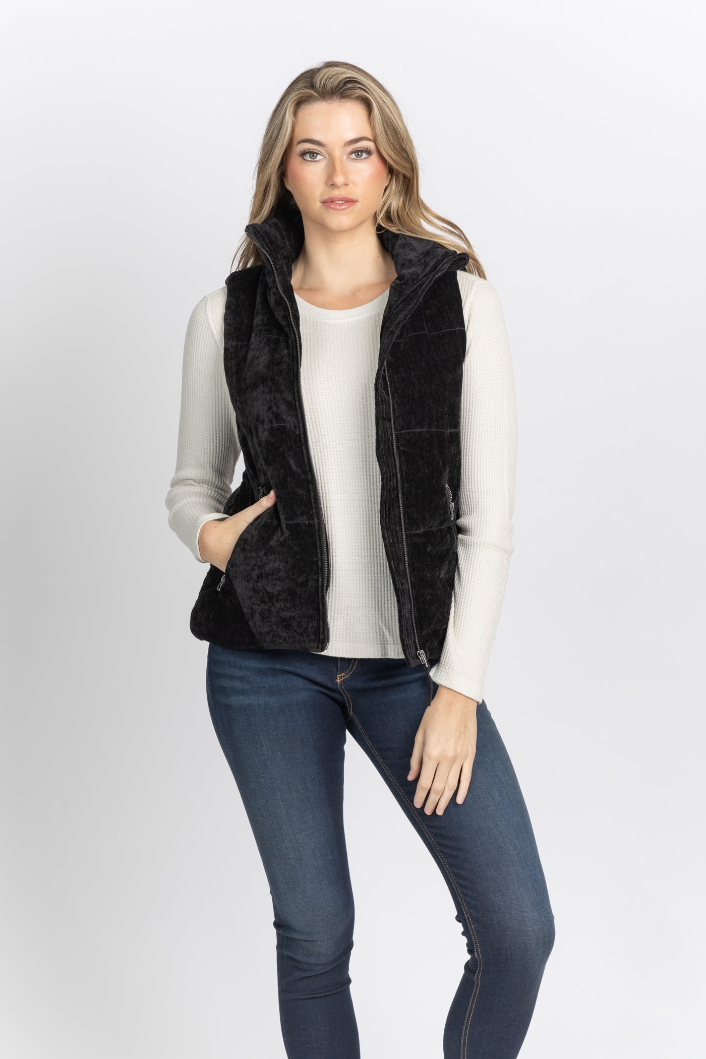 Velvet store puffer vest