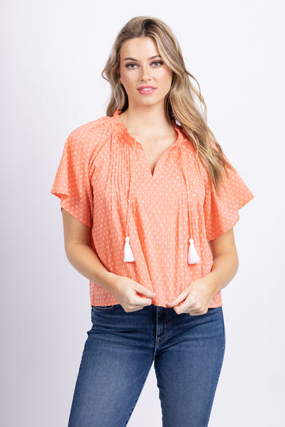 Never a Wallflower Peasant Top Coral