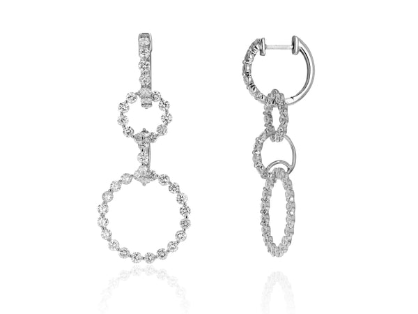 Details by CoatTails Frontal Hoop Diamond Drop Earrings