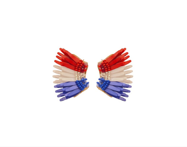 Mignonne Gavigan Micro Madeline Earrings in White and Blue