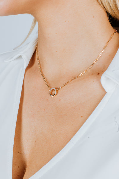 Details by CoatTails Round Diamond Charm Necklace