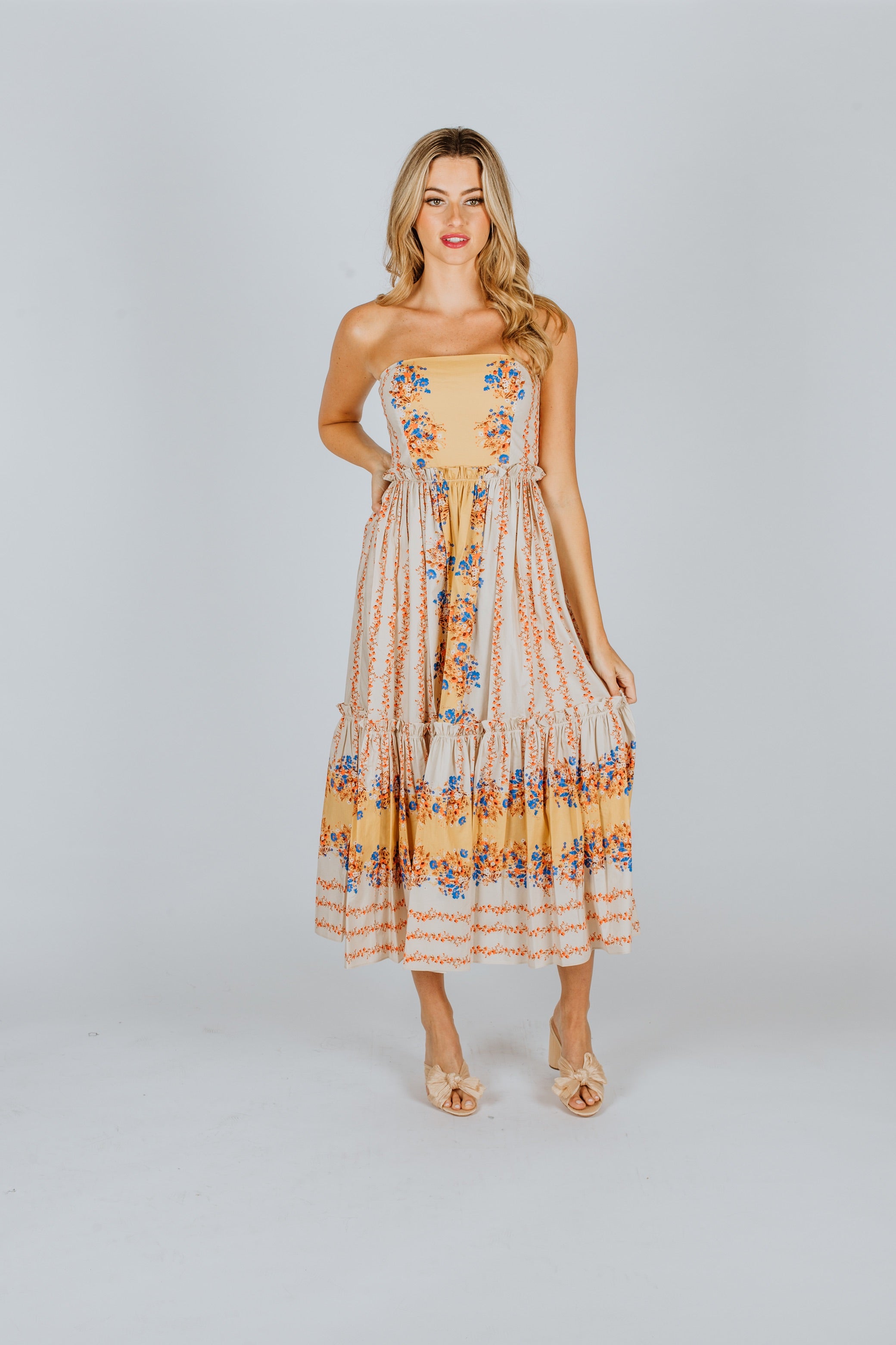 cara cara maxi dress Cara Cara Torres Dress Ditzy Striped Ivory