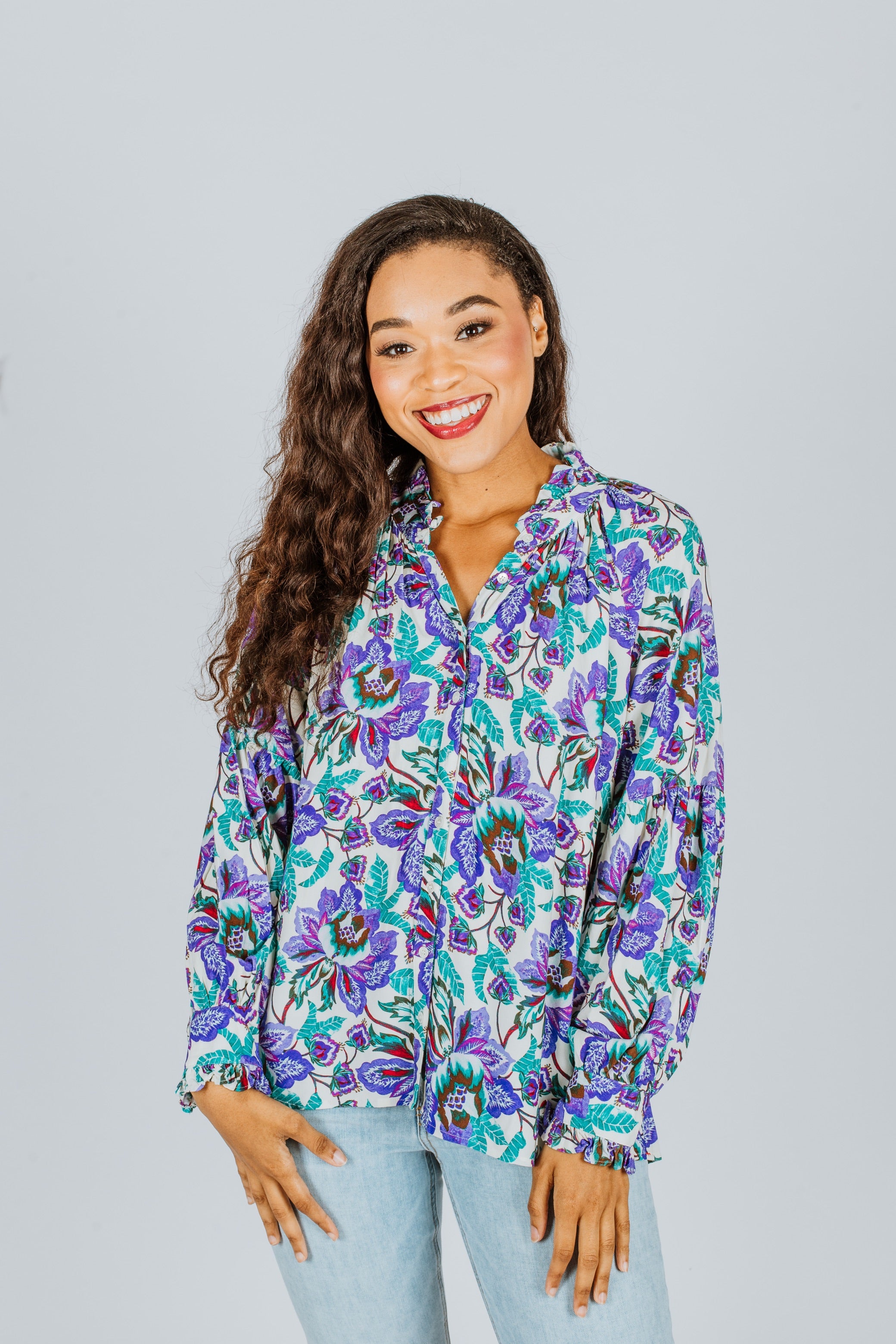 Xirena Hanna Button up Shirt in Lilac Floral online XS