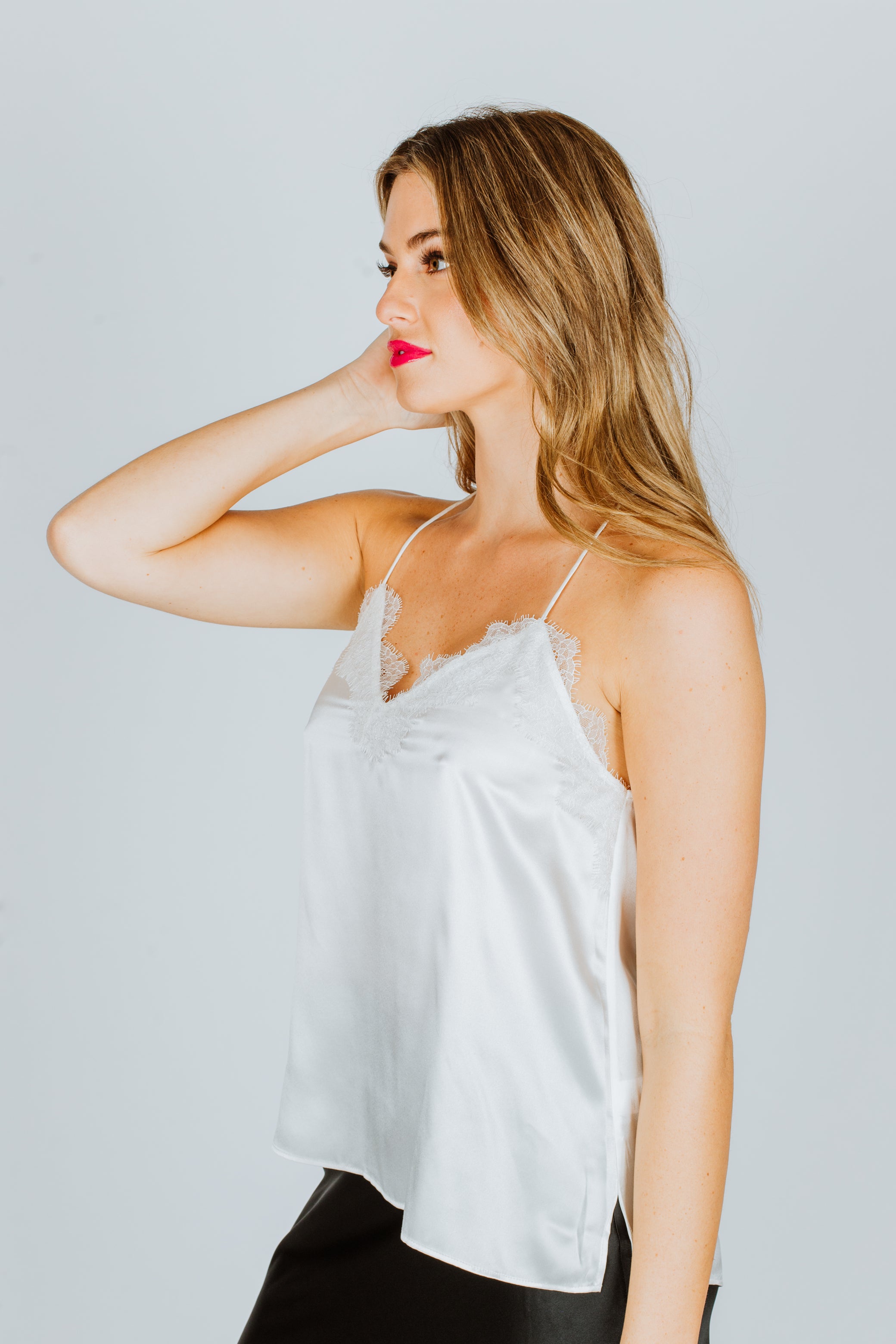 Cami NYC Racer Silk Charmeuse Camisole White