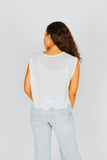 Rag & Bone Lace-Trimmed Knit Muscle Top White