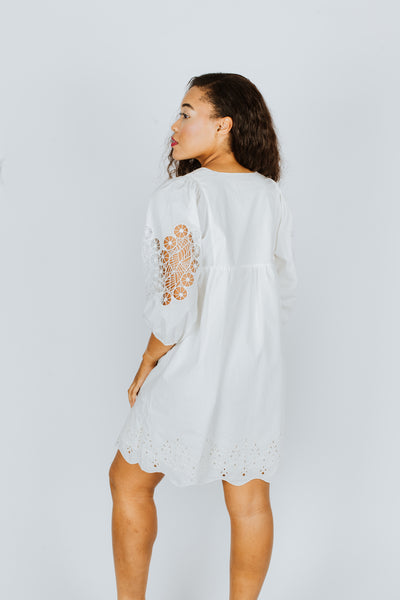 Caballero Raine White Embroidered Dress